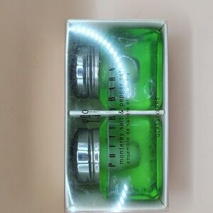 Pottery Barn Monterey Vibrant Green Glass Salt & Pepper Shaker Set. NEW.